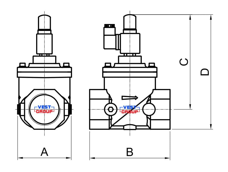 EVRM N.A. DN25 Электромагнитный газовый клапан Elektrogas