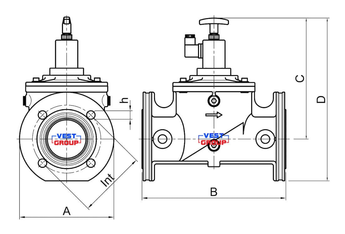 EVRM N.C. DN40 Электромагнитный газовый клапан Elektrogas