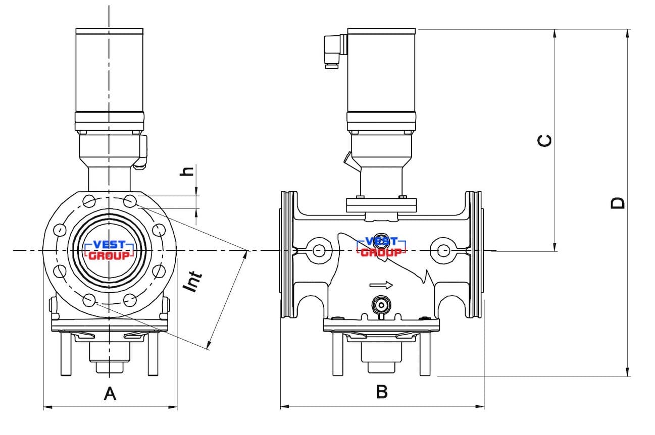 VMH N.C. DN125 Электромагнитный газовый клапан Elektrogas