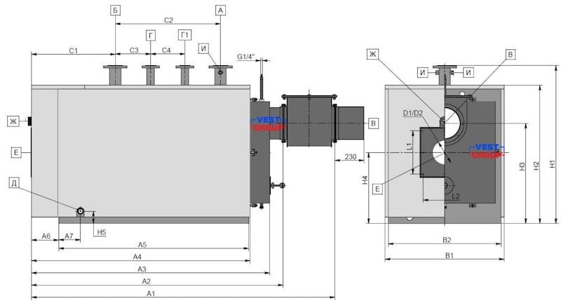 Колви 300 Газовый водогрейный котел Eurotherm