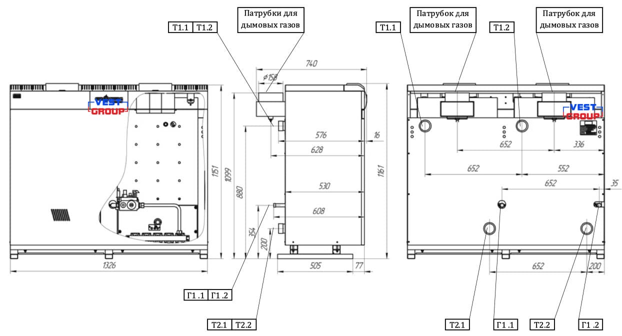 ET 100 CЕ Газовый котел напольный дымоходный Eurotherm